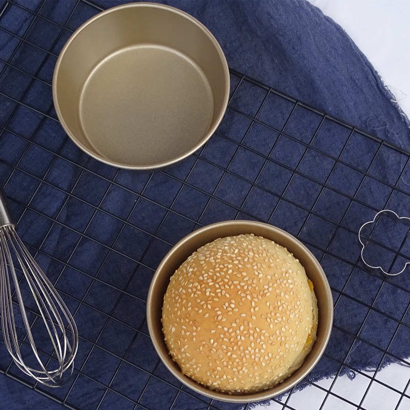 4寸汉堡模迷你热狗面包汉堡胚蛋糕模具烘焙芝士乳酪圆形烤盘烤箱