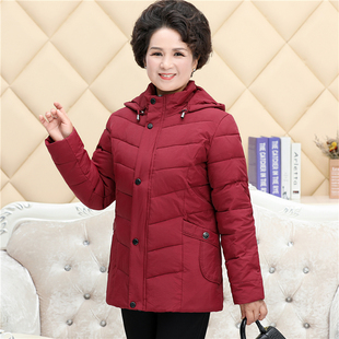 中老年人冬装羽绒服女短款加厚保暖妈妈外套婆婆40岁60奶奶装宽松