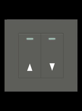 暗装灰色二开复位点动开关电动窗帘遮阳帘投影幕布上下升降开关86