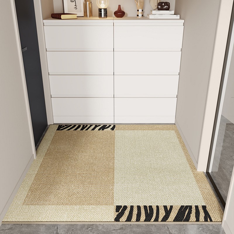 奶油风入户门地垫轻奢进门地毯大门口玄关家用脚垫耐脏可裁剪门垫