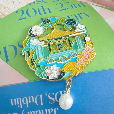 济南冰箱贴大明湖超然楼趵突泉寻珍系列金属冰箱贴伴手礼