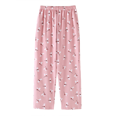 春秋季女士单件睡裤纯棉长裤加大码中老年人空调房单条睡裤家居服