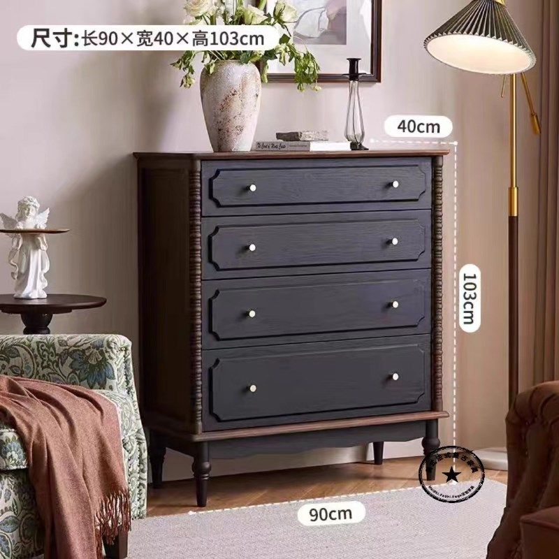 法式复古黑胡桃双色电视柜美式客厅落地储物收纳斗柜茶几组合,住宅家具,电视柜,淘宝优惠券,粉丝福利购,淘宝优惠卷