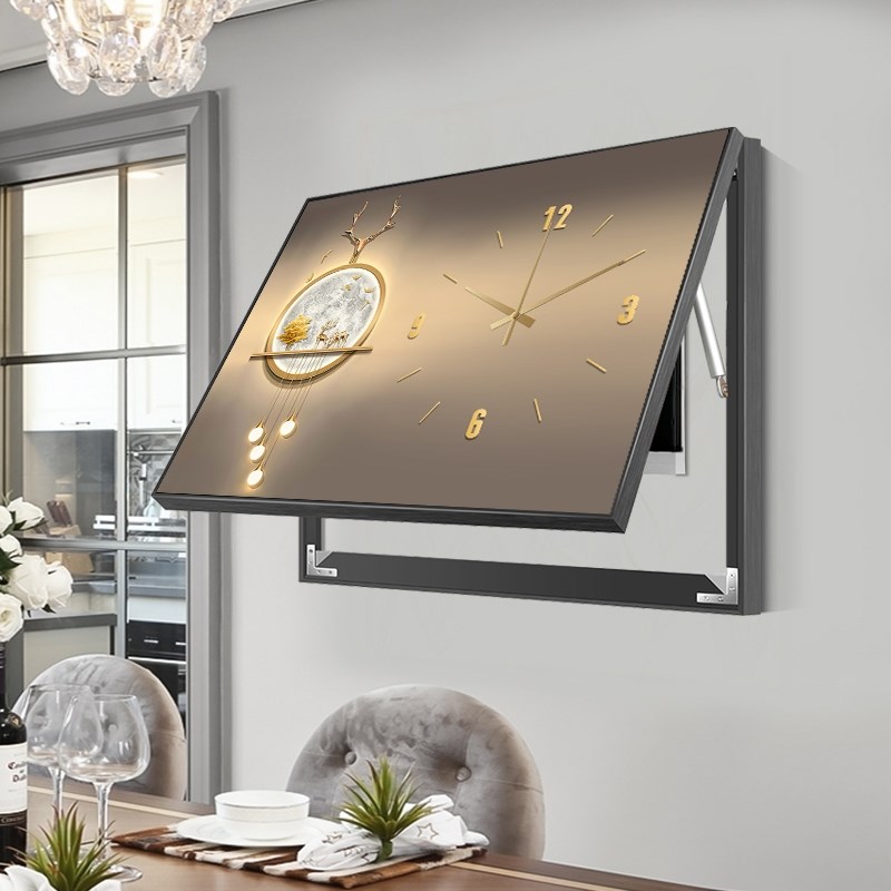 大尺寸电表箱挂钟装饰画免打孔遮挡配电箱电闸盒挂画带钟表时钟