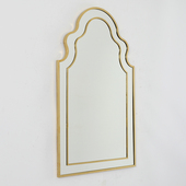 北欧简约黄铜色家用化妆镜金属不锈钢时尚 饰镜子 网红梳妆镜壁挂装