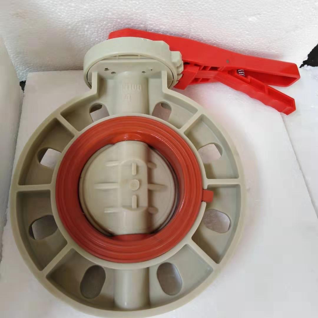 供应工业及民用的塑料蝶阀  PPH手柄蝶阀FPM DN200 900元一台