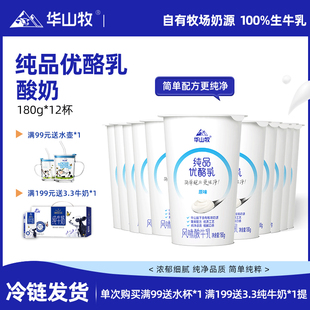 华山牧纯品优酪乳酸奶180g*12杯多口味可选营养国企出品低温冷链