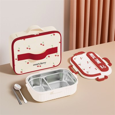 小学生上学专用饭盒女孩316不锈钢保温便当餐盒可携式儿童分格餐