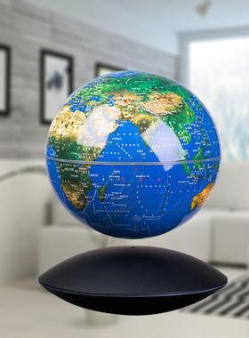 磁浮居家办公地球仪摆件3d立体桌面客厅装饰品自转发光生日礼物