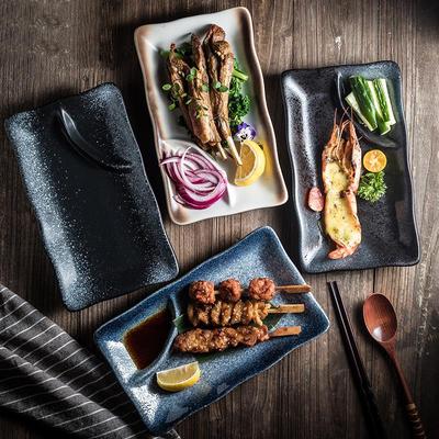 西餐盘创意餐厅烧烤盘烤羊肉串牛肉串炸薯条鸡块装盘小吃盘寿司盘