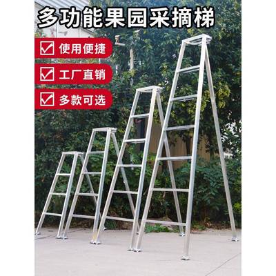 园三角铝合金花果园梯采摘绿枝修剪人形梯水字-GY0果采摘梯三脚架
