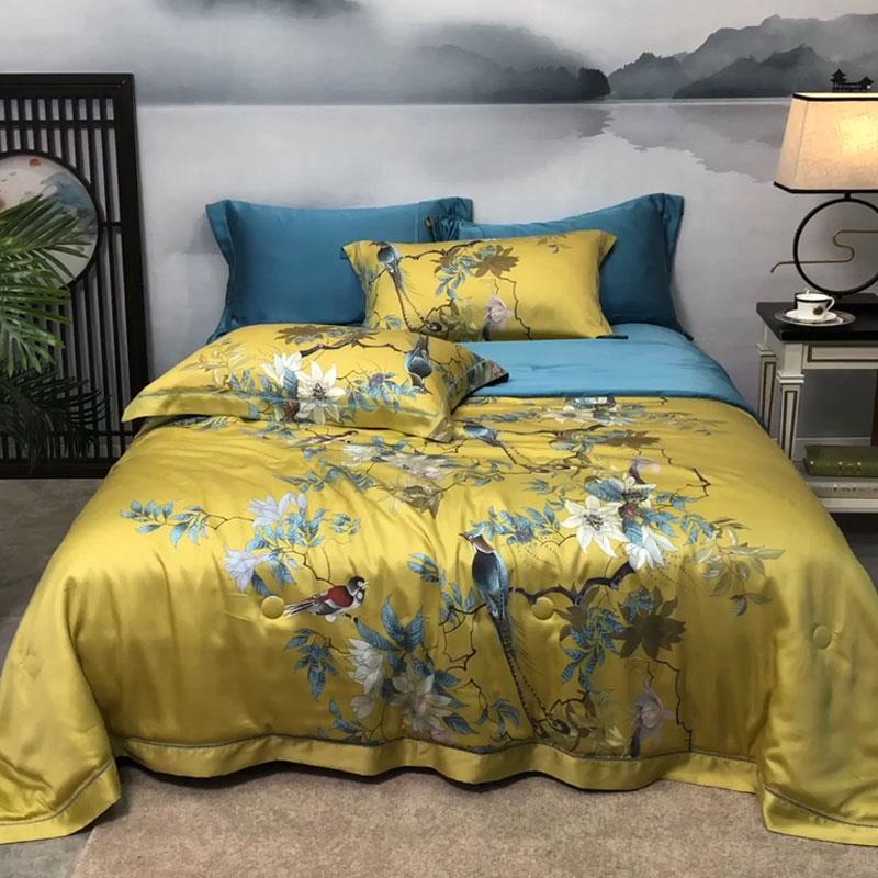 裸睡100支天四丝被件套 新式xys88冰中丝夏夏凉被丝滑夏季空调被