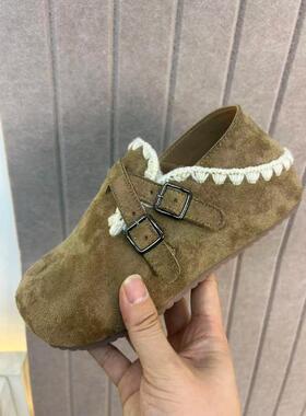 懒洋洋女鞋铺t子W01-1新款刺绣L内增高交Y叉双扣博肯鞋休闲百搭