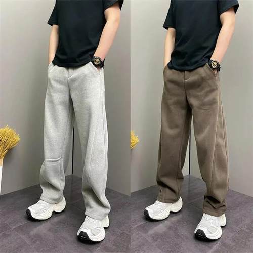 蕉幻伊明休闲专卖秋简约百搭弯刀休闲裤男士宽松P显瘦直筒运动裤