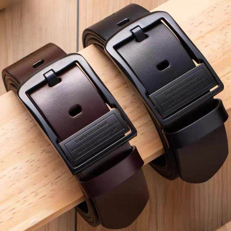 黎予臻选I成功人士男士欧美风打孔复古牛皮腰带休闲真皮皮带时