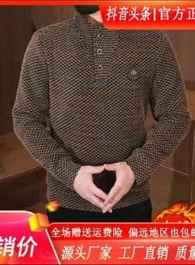 故渊男装服饰20k25冬季新款男长D袖卫J衣网红休闲时尚中青年加绒