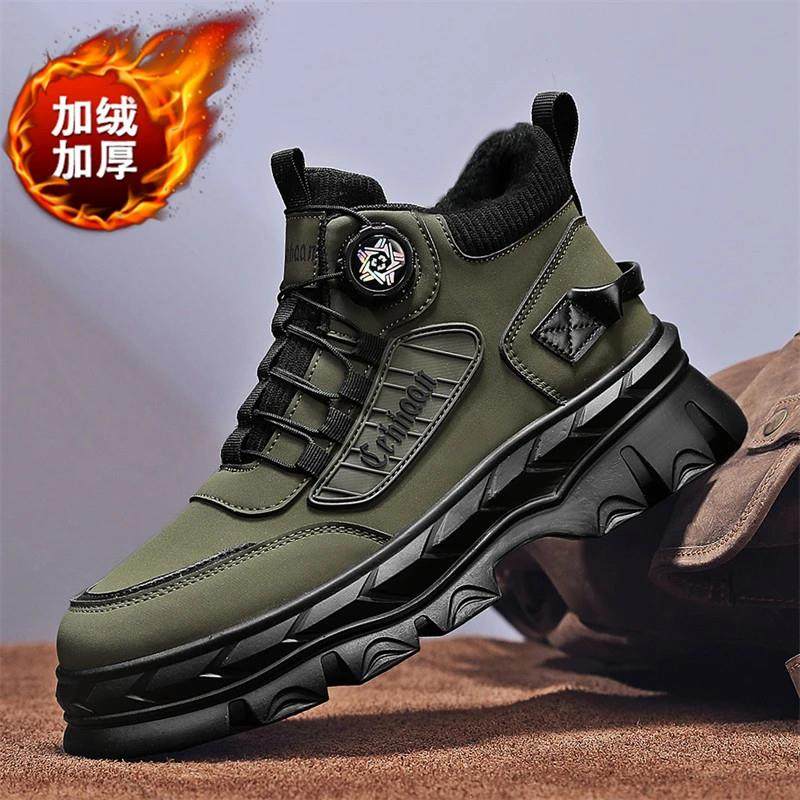 格威鞋业202d5冬季棉鞋加绒加厚马丁靴厚底工装百搭休闲增高男