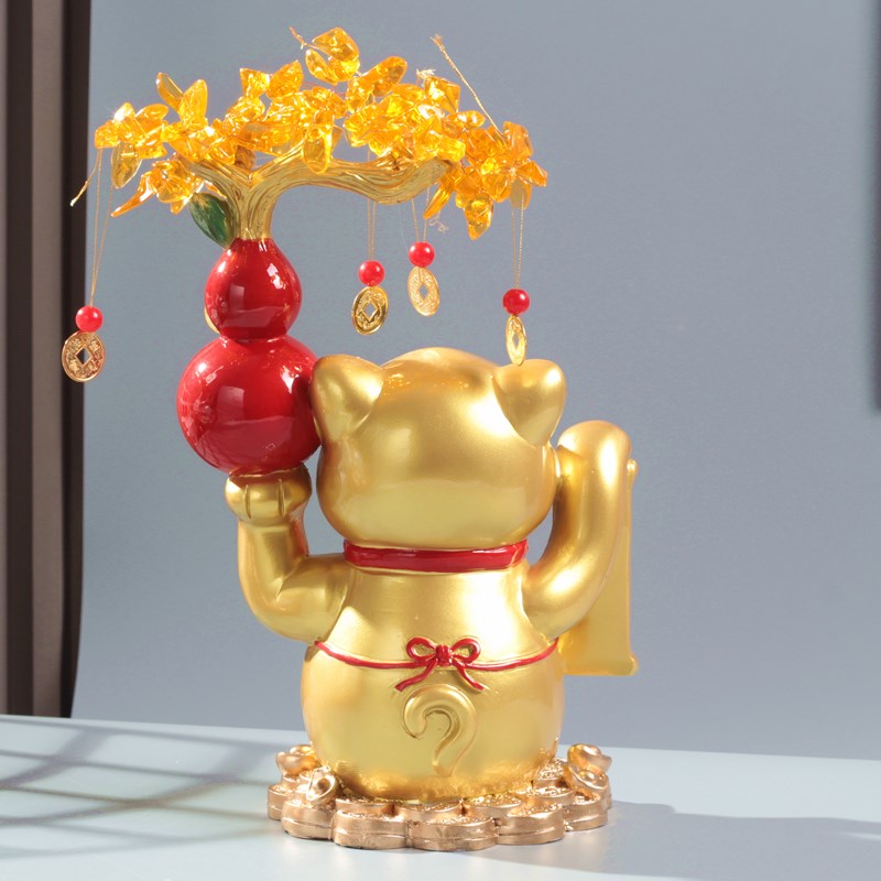 招财猫摆件八方来财客厅酒柜玄关家居装饰品高级感办公室开业礼物