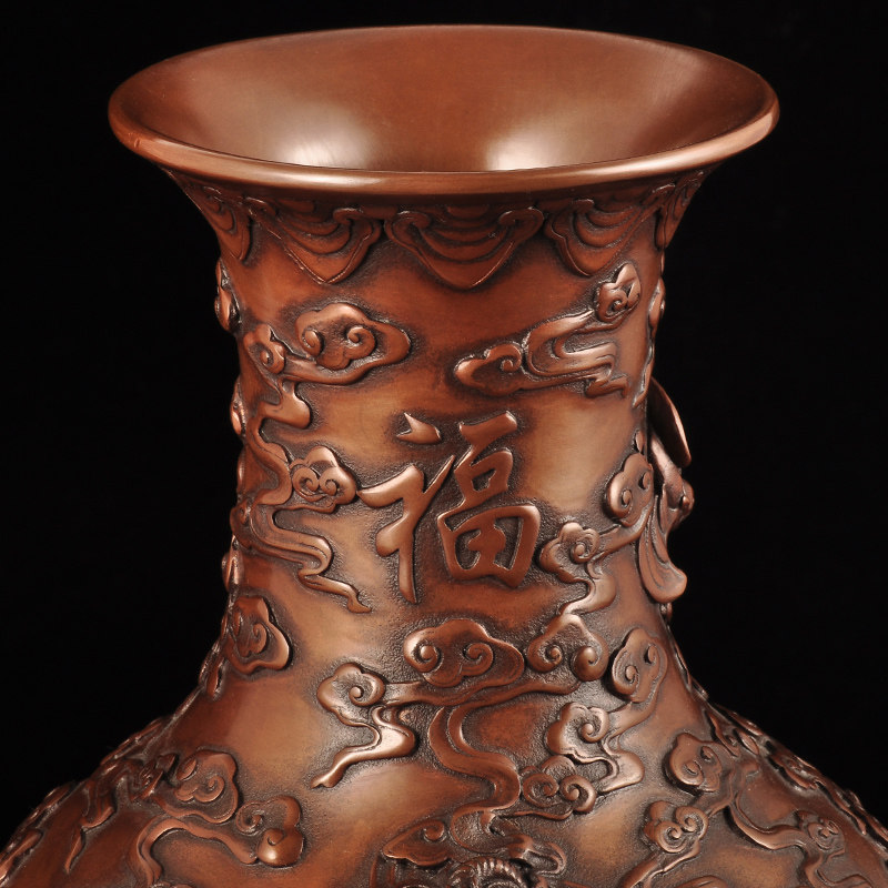 紫铜鹤寿延年花瓶摆件家居客厅装饰品送老人长辈祝寿生日礼物礼品,家居饰品,装饰摆件,淘宝优惠券,粉丝福利购,淘宝优惠卷