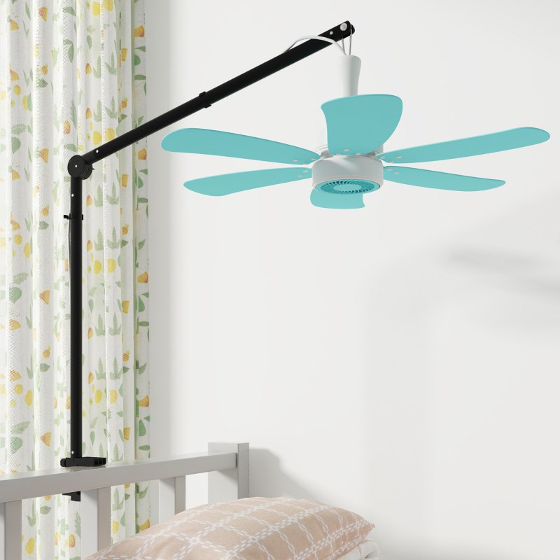 微风小吊扇支架床夹式固定迷你风扇架子蚊帐床头上支撑加长挂杆