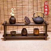 实木桌面多层收纳置物架榫卯新中式 博古架 茶壶茶具摆放展示架台式