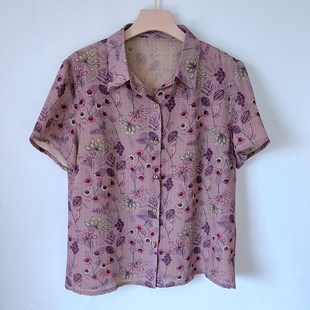 妈妈装2023夏装新款洋气真丝衬衫50岁60中老年人女装短袖T恤上衣