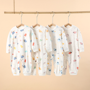 婴儿秋季连身衣纯棉长袖四个月宝宝秋装10男女婴幼儿衣服春秋爬服