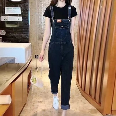 成套搭配女装2024夏装小个子穿搭一整套桔梗初恋牛仔背带裤两件套