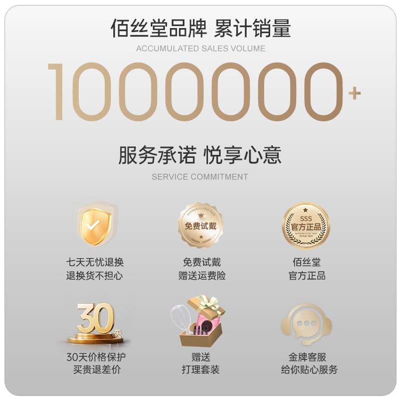 佰丝堂假发女中老年短卷发斜刘海小卷全真人发丝时尚羊毛卷全头套