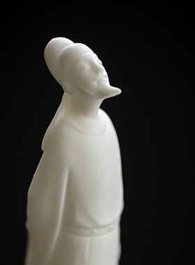 禅意李白陶瓷人物摆件创意新中式玄关造景配件茶室茶空间软装饰品