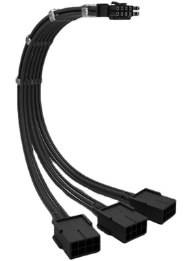 3090Ti显卡16Pin(12+4)转3x8PIN电源延长线PCI-E5.0编织线转接线