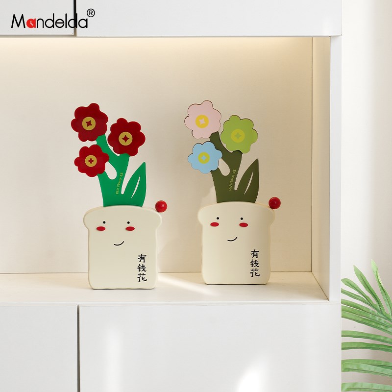 Mndeld奶油风客厅玄关有钱花入伙新居电视柜酒柜桌面装饰品