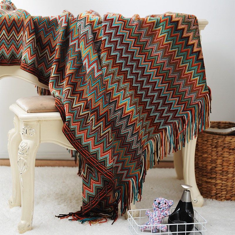波西米亚客厅沙发毛毯办公室毯子披肩午睡盖毯针织床尾巾毛线编织,家居饰品,创意礼品,淘宝优惠券,粉丝福利购,淘宝优惠卷