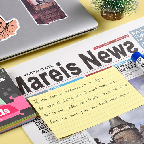 升级装凯萨I线圈式索引卡Inde d卡片纸单词记忆卡片彩色便签纸迷