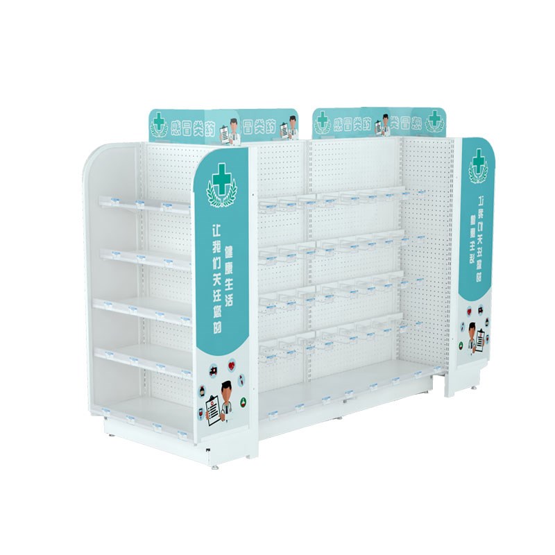 业神 超市便利店货架展架展示架货柜药店母婴店中岛货架面小型