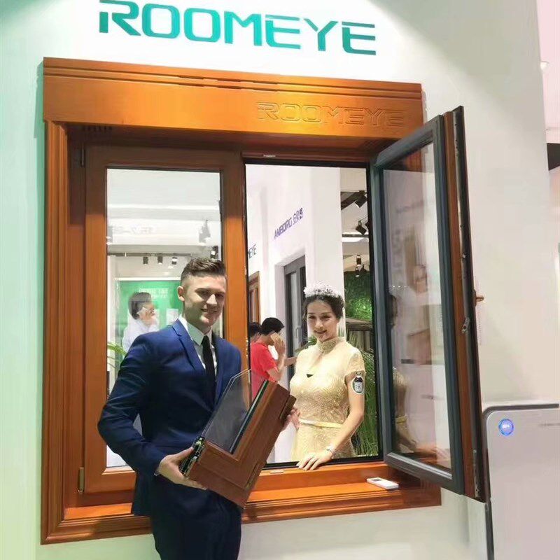 瑞明节能门窗定制断桥铝合金铝木复合铝包木内内倒窗户封阳台