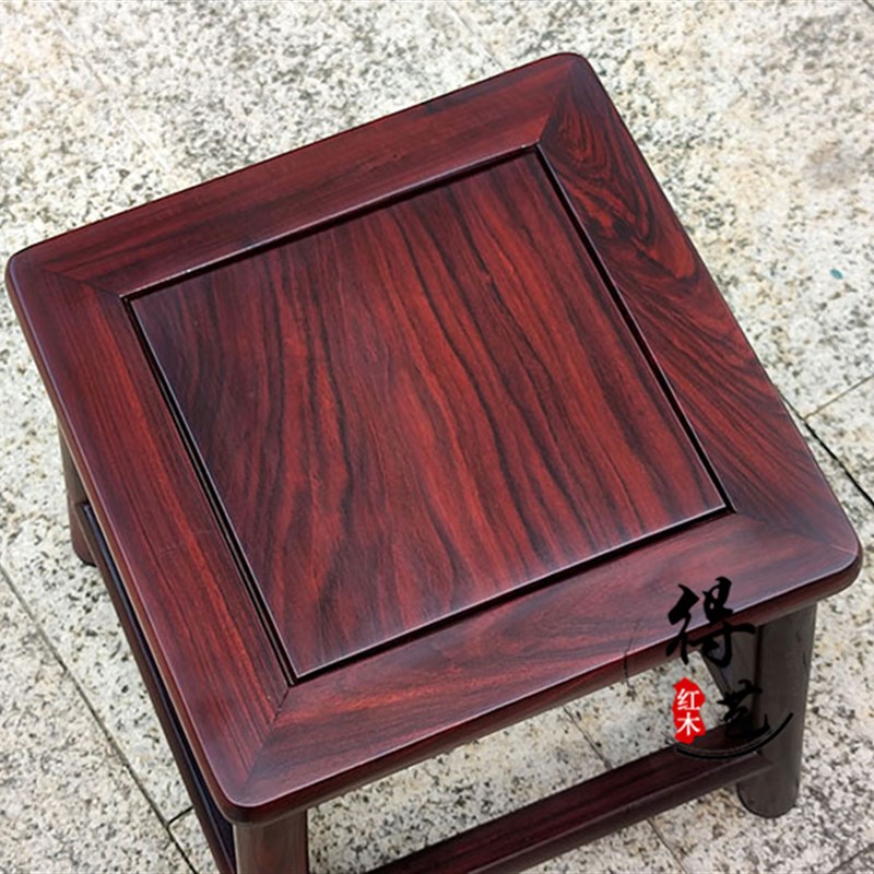 东非酸枝木小方凳换鞋茶几实木矮凳大红酸枝家用客厅小板凳