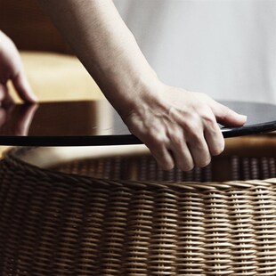 印尼藤编茶几茶桌圆形猫窝现代小圆桌欧式矮桌子小茶几配沙发