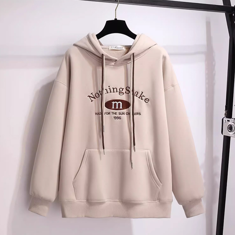 小个子美式重磅字母刺绣卫衣