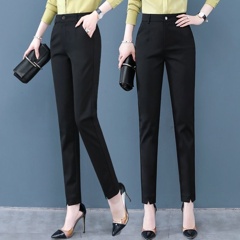九分西装裤女春夏2025新款高腰显瘦黑色裤子休闲女裤职业小脚裤