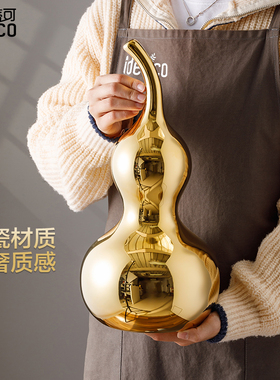 新中式摆件《好运葫芦》家居客厅桌面办公室工艺品金色装饰品礼品