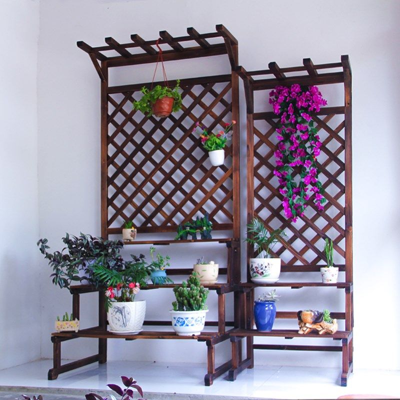 阳台花架爬藤架落地实木多层阶梯防腐木室外庭院隔断装饰花盆置物,鲜花速递/花卉仿真/绿植园艺,花架,淘宝优惠券,粉丝福利购,淘宝优惠卷