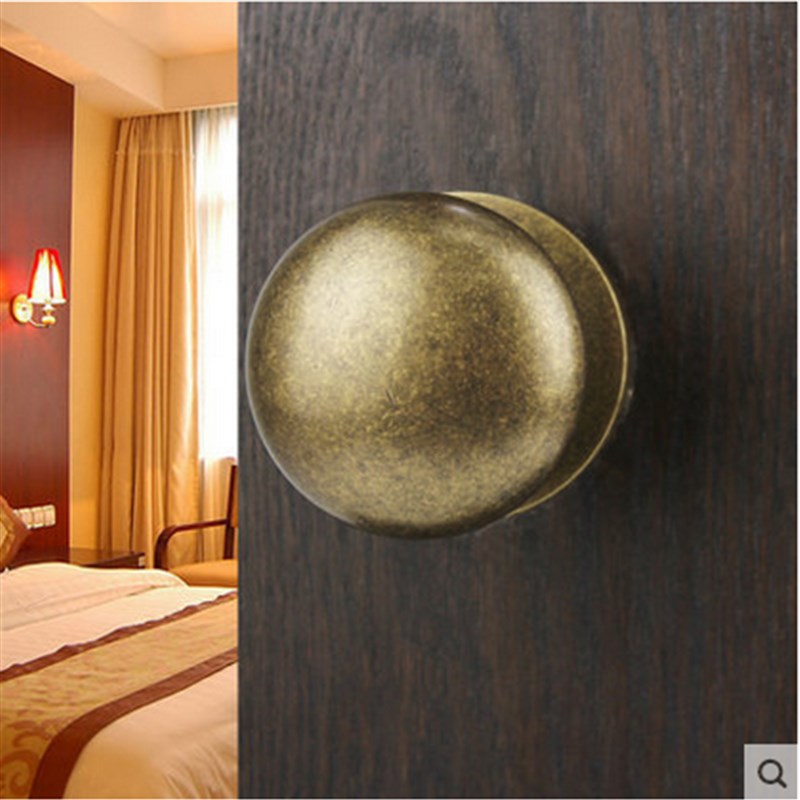 美式铜锁美式黑色球形锁室内门锁卧室房门锁欧式仿古浴室锁LP1239