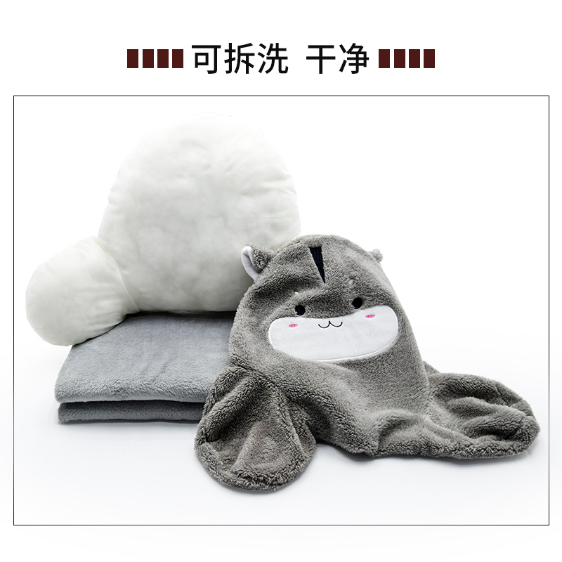 抱枕女生睡觉办公室带毯子午睡被子折叠二合一靠垫小毛毯神器两用