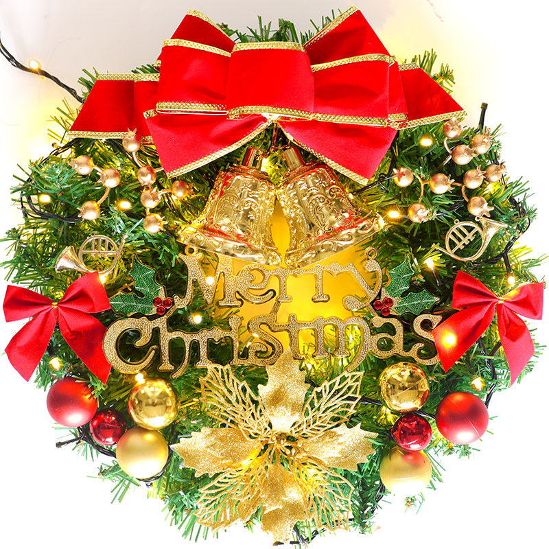 圣诞花环装饰花圈30/40/50cm圣诞树花环装饰品摆件场景布置门挂