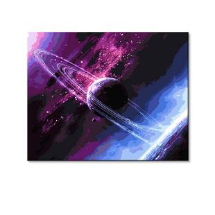 diy数字油彩画填充画卧室数字油画抽象手绘填色画星空星球icision