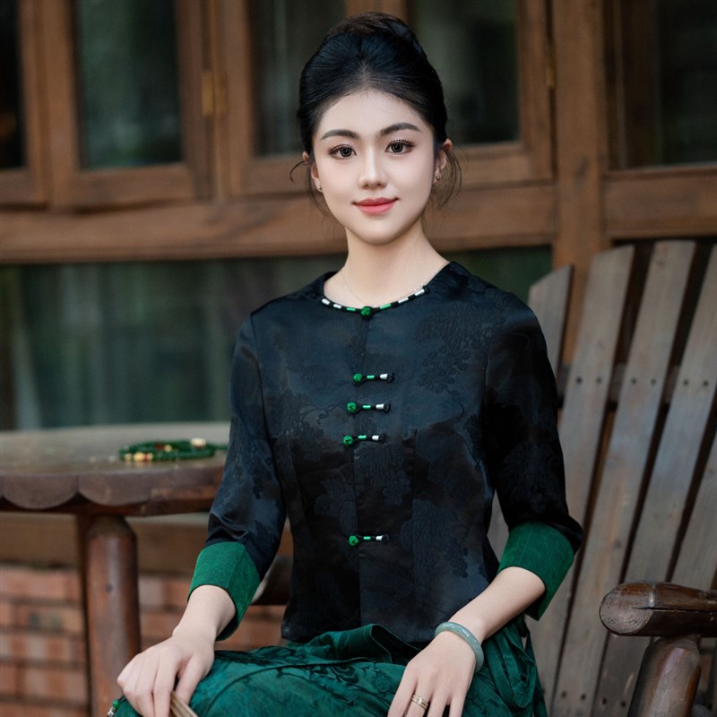 【曼隐】气质女装民族服装复古中式国风中国风套装新款工作服