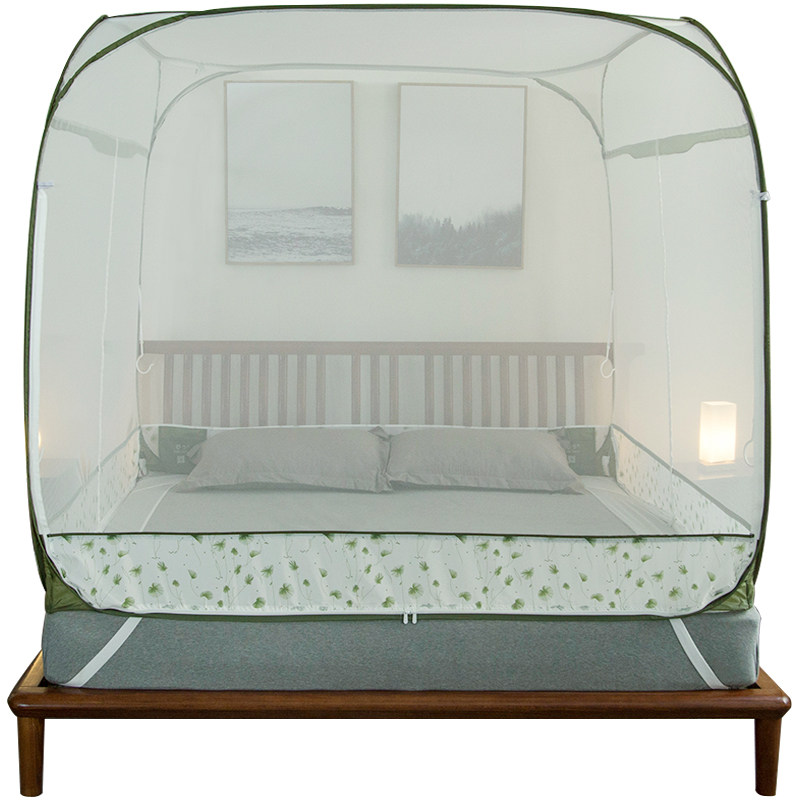 谷今免安装蒙古包蚊帐家用儿童防摔拉链加密三门折叠1.5米1.8m床2,床上用品,蚊帐,淘宝优惠券,粉丝福利购,淘宝优惠卷