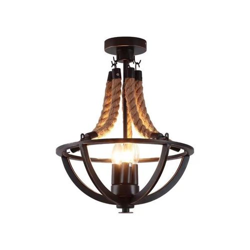 美式麻绳吸顶灯走廊玄关天花复古入户餐厅过道楼梯创意个性简约灯