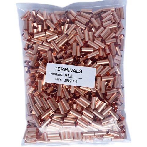 GT-4(6平方)冷压接线端子GT铜管对接头并线连接器电缆铜鼻子